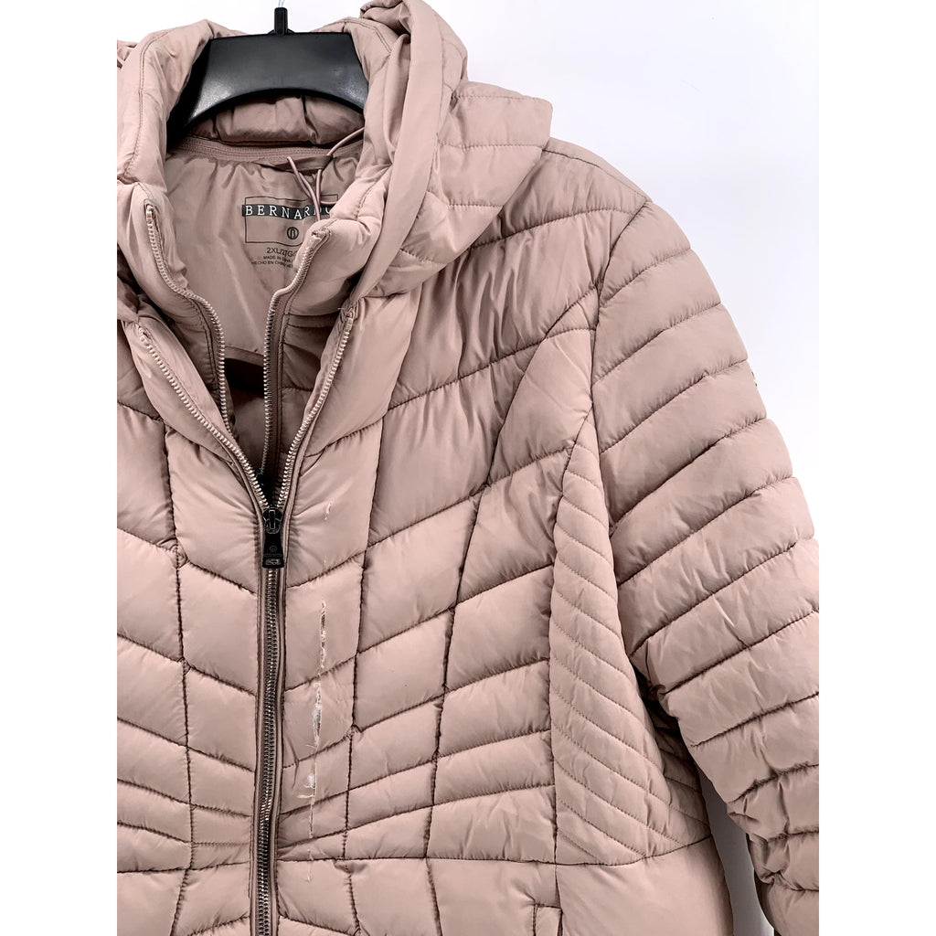 BERNARDO Women's Pink Packable Hooded Puffer Jacket SZ 2XL