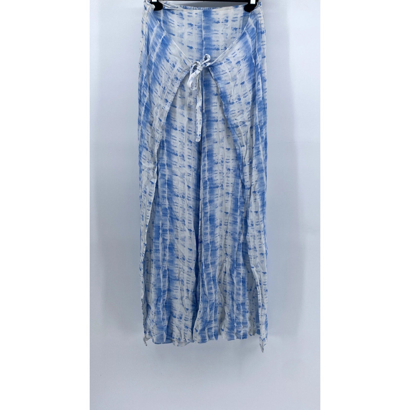 VANILLA STAR Womens Blue & White Dyed Flowy Pants SZ M