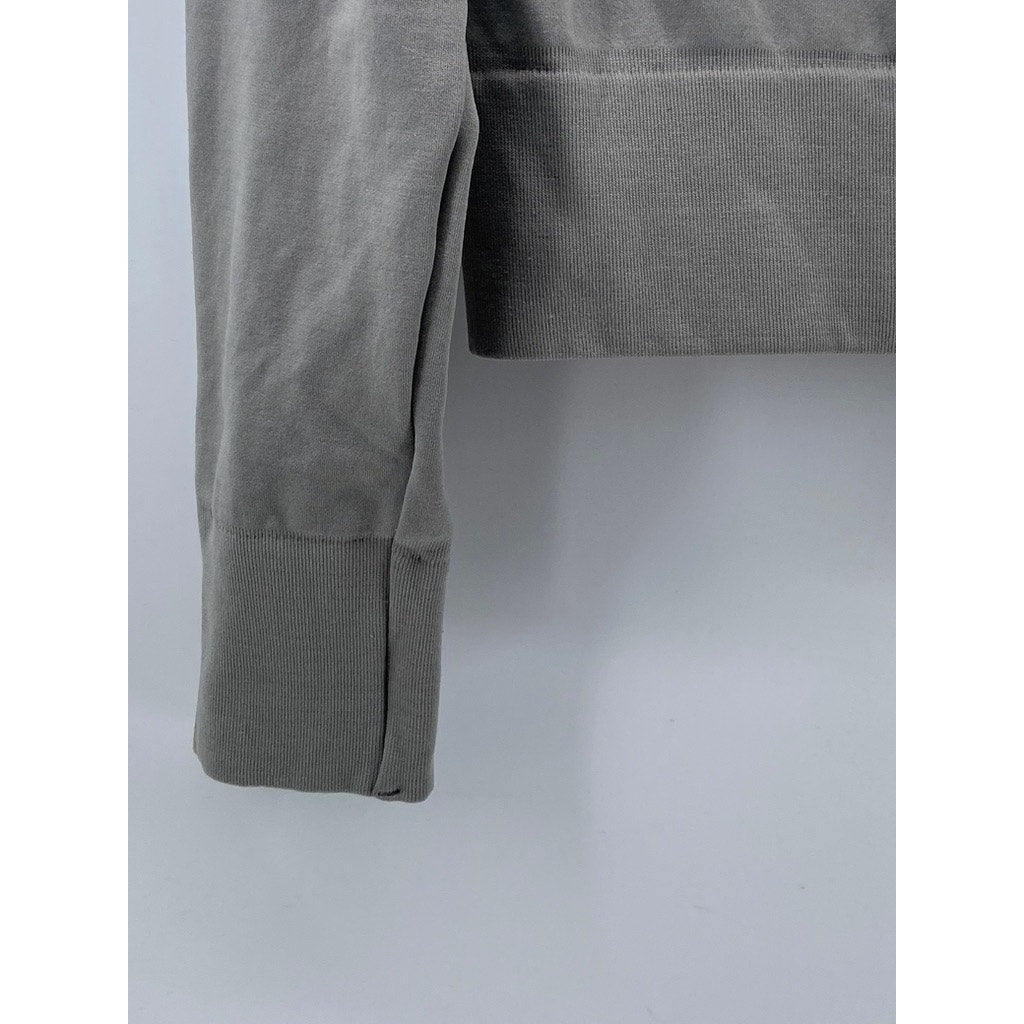 SWANK A POSH Women's Gray Pullover Long Sleeve Hooded Cropped Sweater SZ S