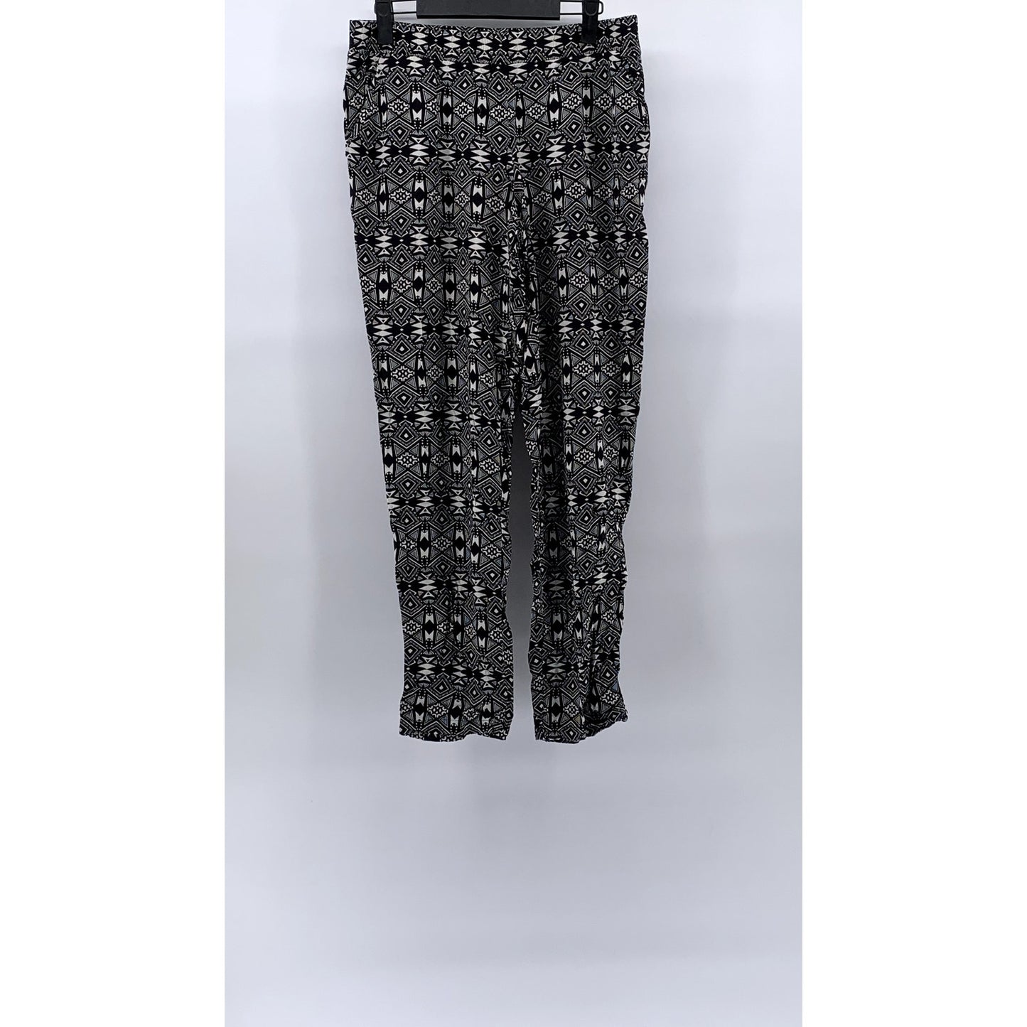 DIVIDED By H&M Women's Black-White Printed Slim-Leg Relaxed Fit Pants SZ 6