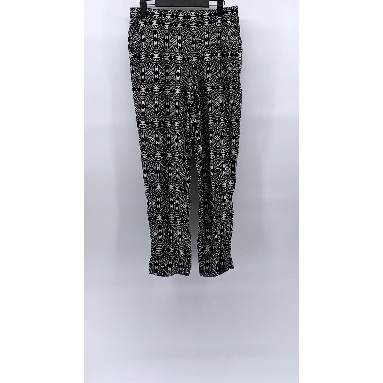 DIVIDED By H&M Women's Black-White Printed Slim-Leg Relaxed Fit Pants SZ 6