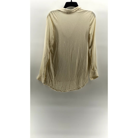DOLAN LEFT COAST COLLECTION Women's Cream Half-Button Oversized Top SZ XS