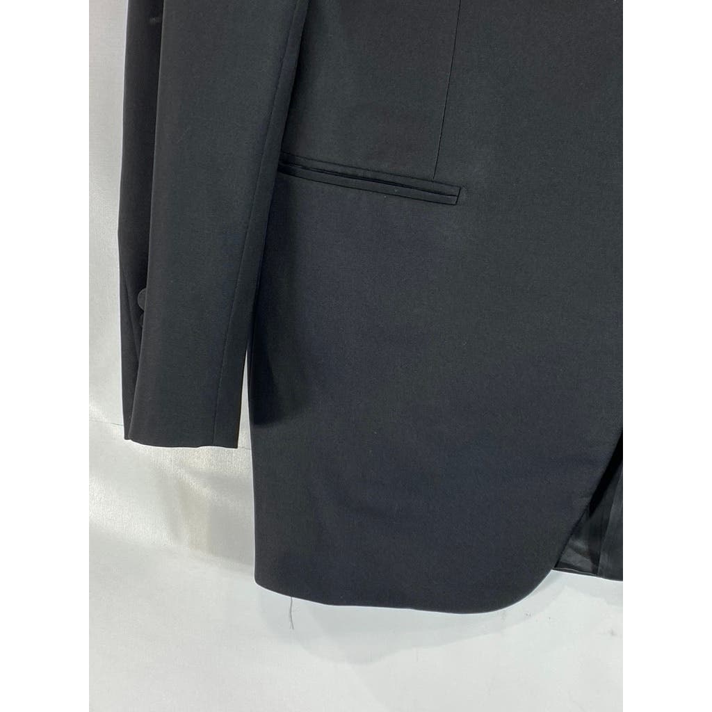 ERMENEGILDO ZEGNA Men's Solid Black Single-Button Wool Tuxedo Coat SZ 50R