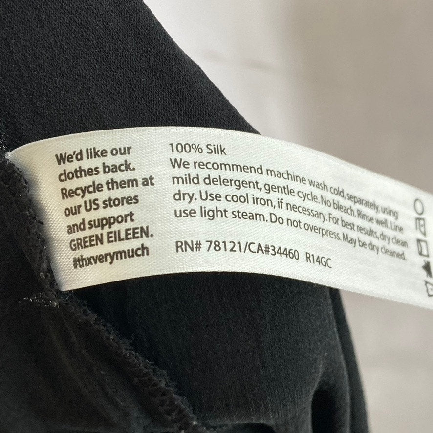 EILEEN FISHER Women's Black Solid Silk Pleated Pull-On Ankle Pant SZ S