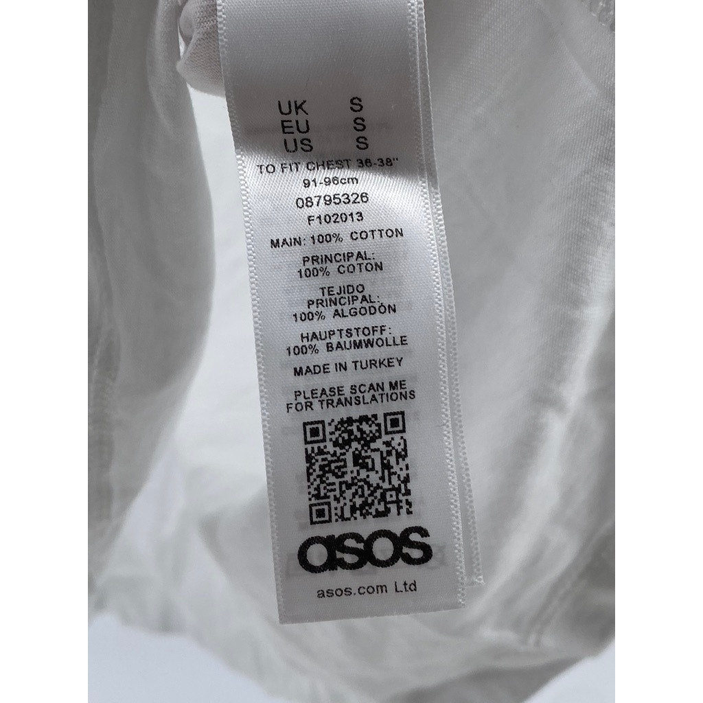 ASOS Men's Bright White Short Sleeve Polo Shirt SZ S