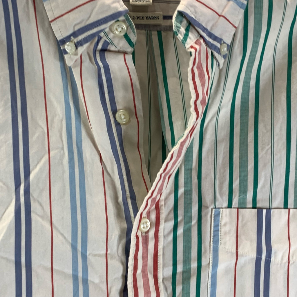 J. CREW Men's Multicolor Stripe Organic Cotton Classic-Fit 100's 2-Ply Shirt SZM
