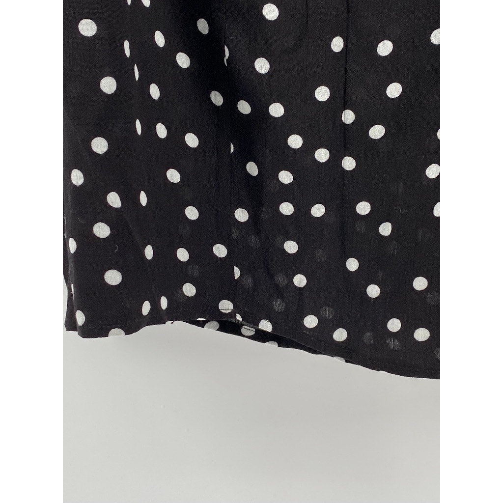 RE:NAMED Women's Black-White Polka Dot Wrap Midi Skirt SZ L