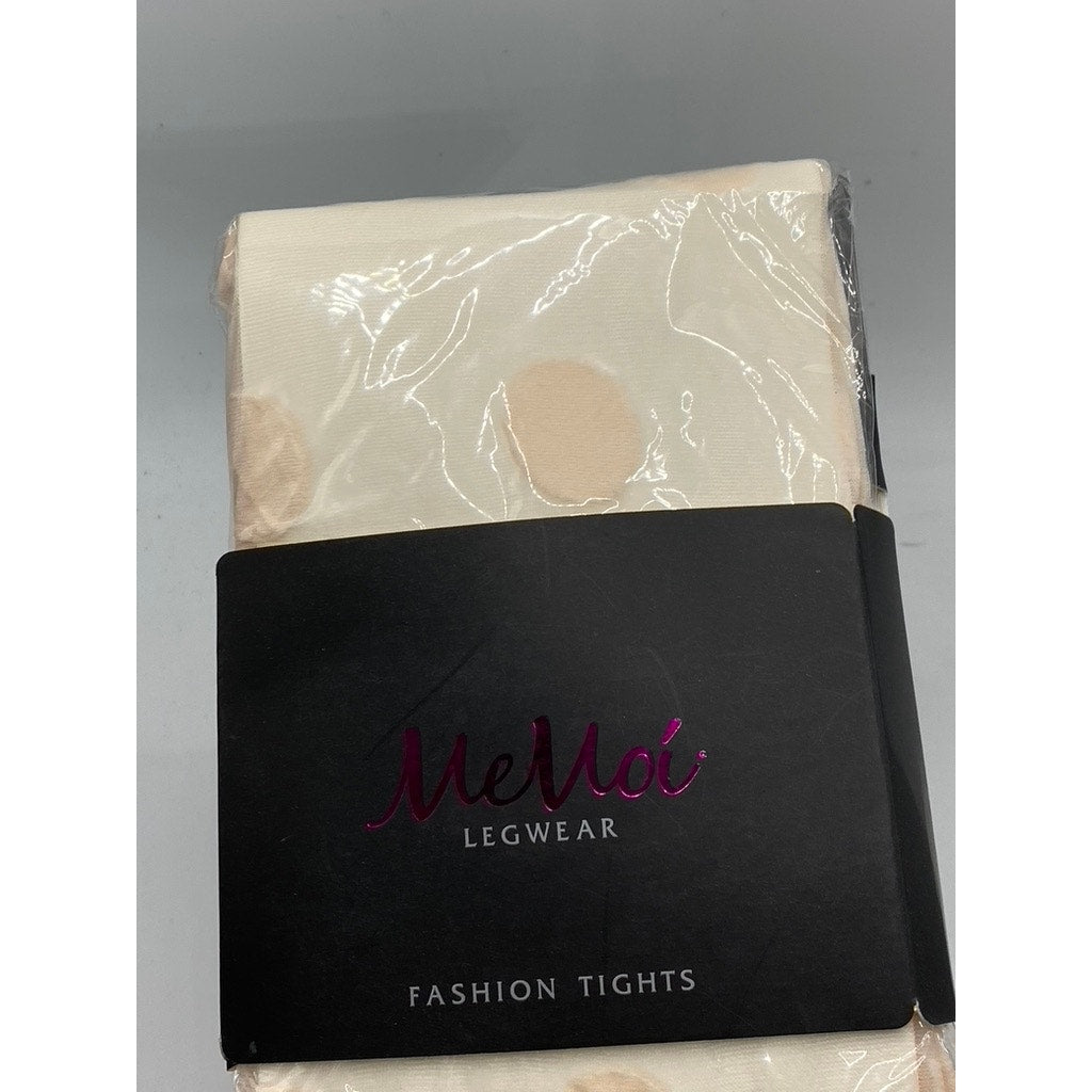 MEMOI Women's Scallop Shell Beige Super Dots Sheer Pull-On Tights SZ S/M