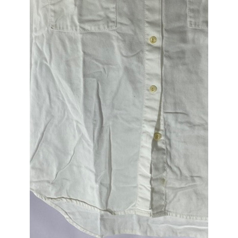 MADEWELL Women's White Cotton Courier Oversized Button-Up Patch Pocket Top SZ S