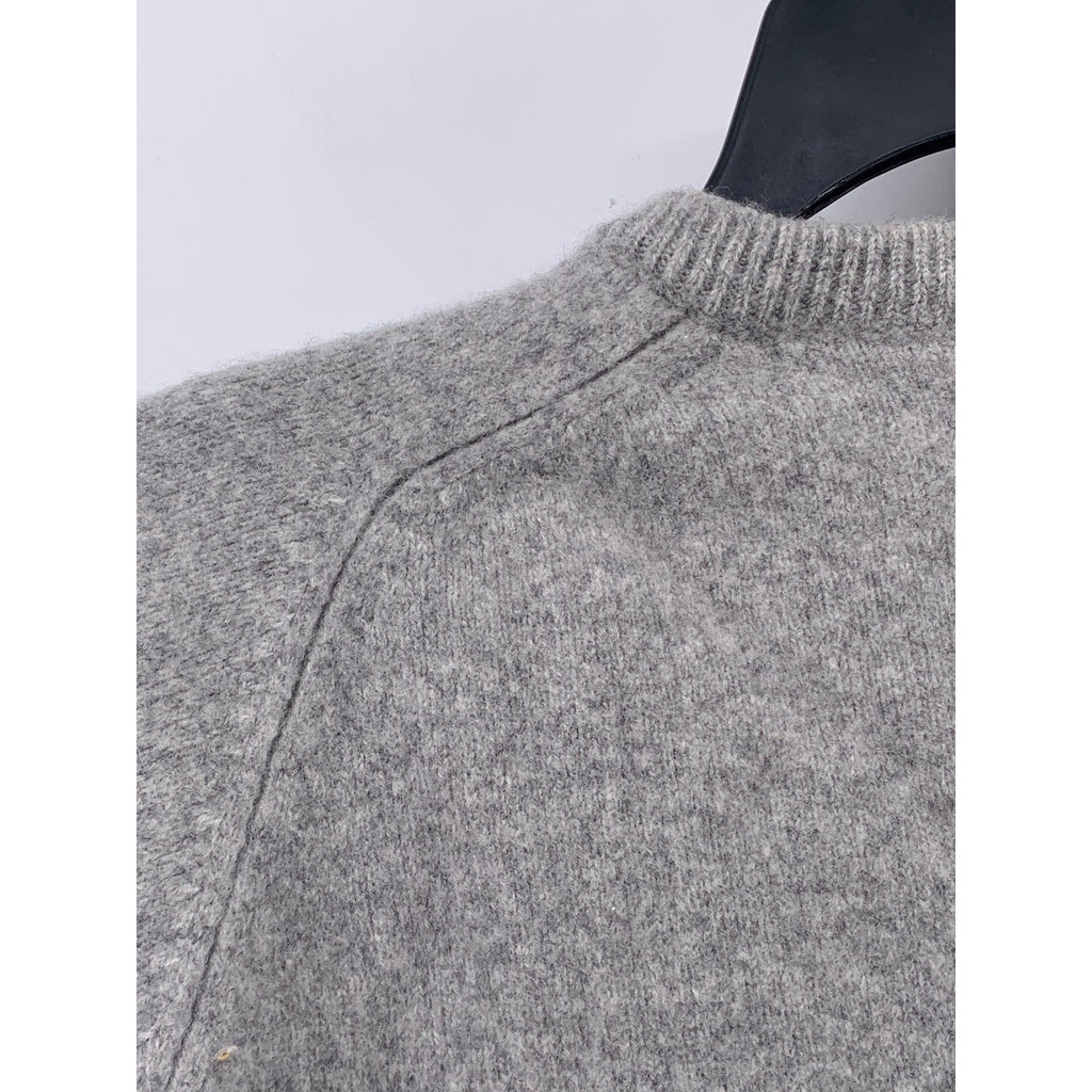 BRANDY MELVILLE Women's Heather Gray Wool V-Neck Long Sleeve Sweater SZ OS