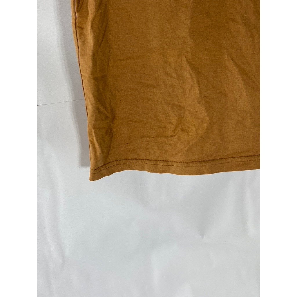 URBAN RESEARCH Men's Orange Solid Crewneck Short Sleeve T-Shirt SZ 40(USM)