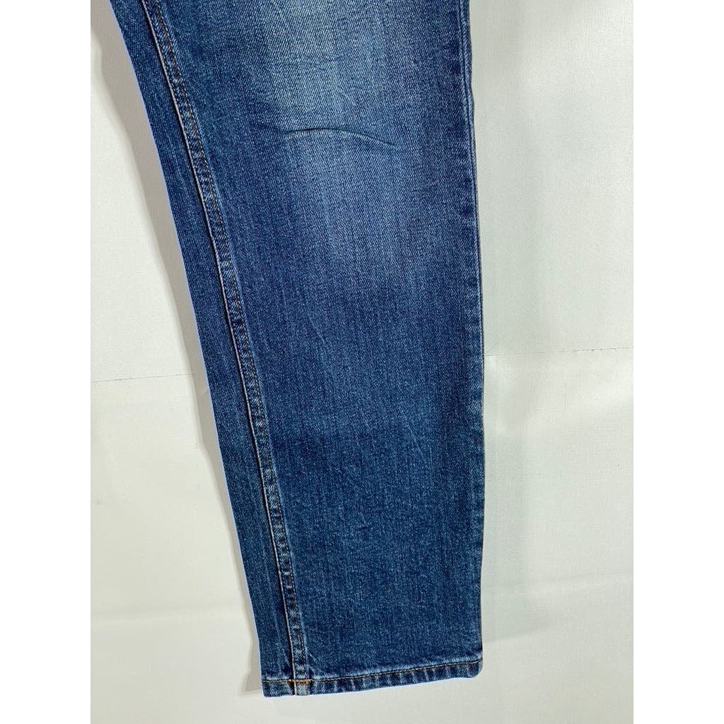 EVERLANE Men's Dark Blue Faded Denim Slim-Fit Five-Pocket Jeans SZ 33X30