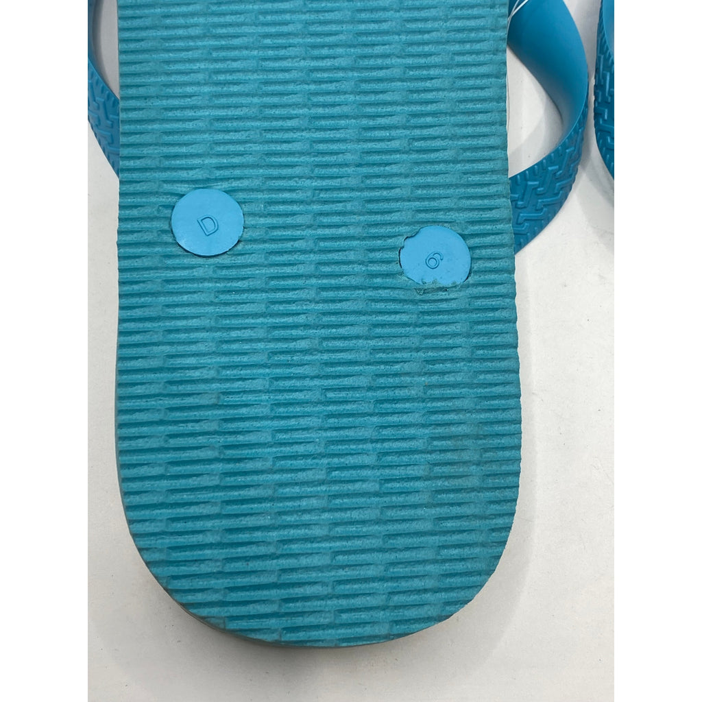 HAVAIANAS Women's Teal-White Casual Flip-Flip Sandals SZ 10/11