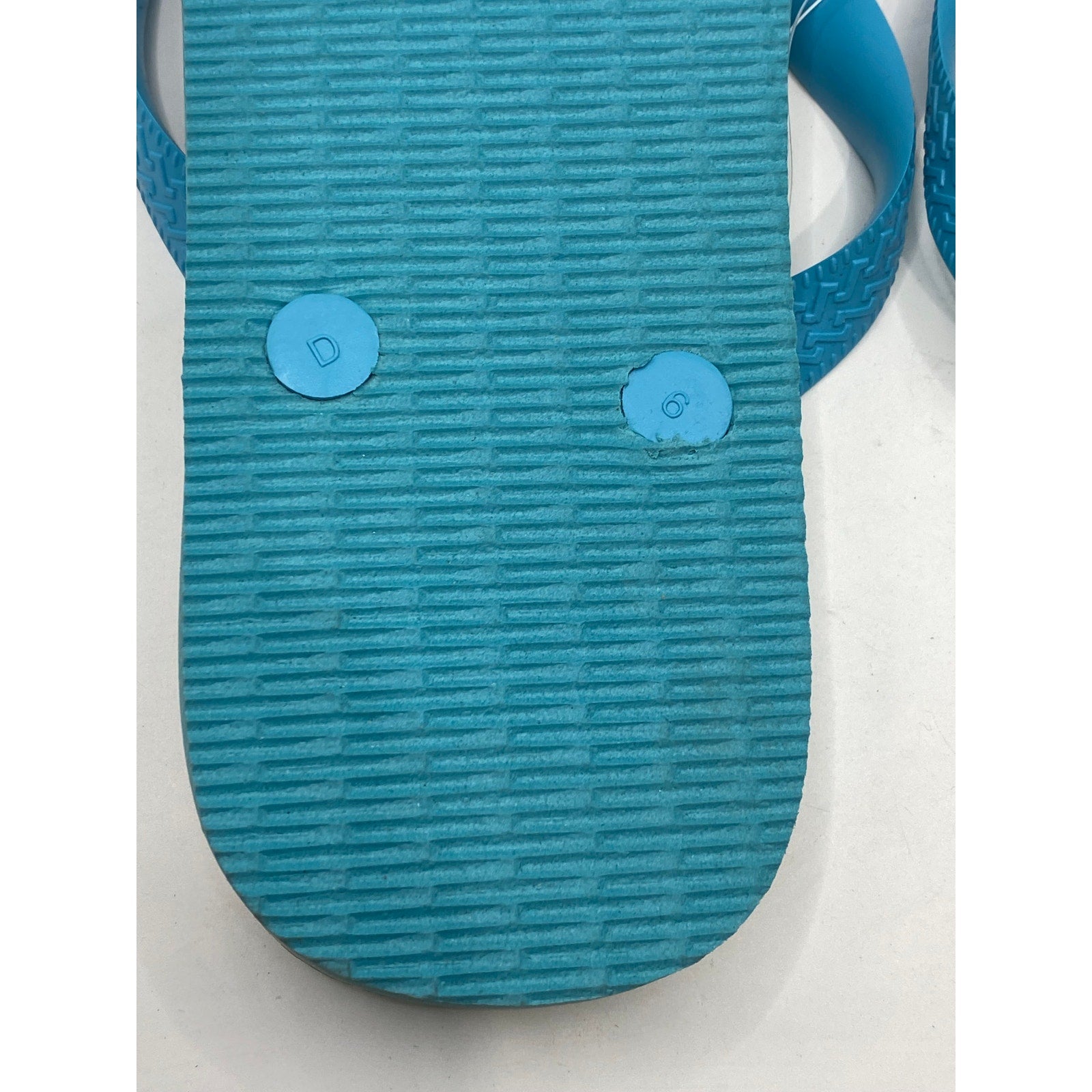 HAVAIANAS Women's Teal-White Casual Flip-Flip Sandals SZ 10/11