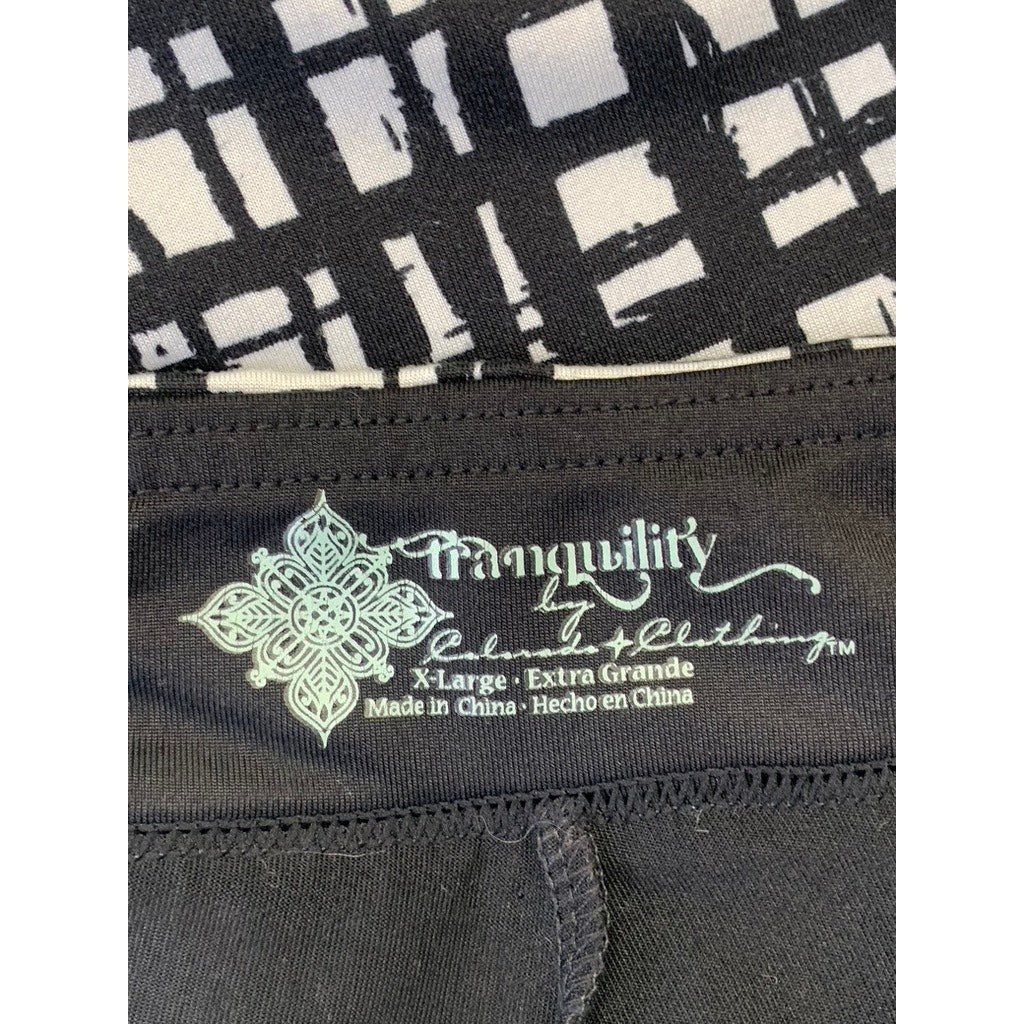 TRANQUILITY Juniors' Black-White Abstract Mini Skirt SZ XL