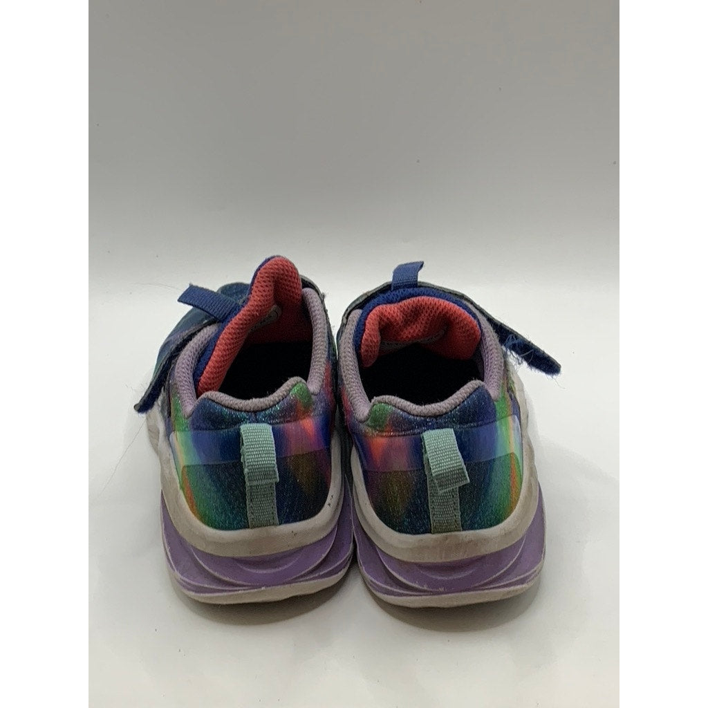 SKECHERS Little Girls' Blue-Multi Tie-Dye Coastline Running Shoes SZ 12