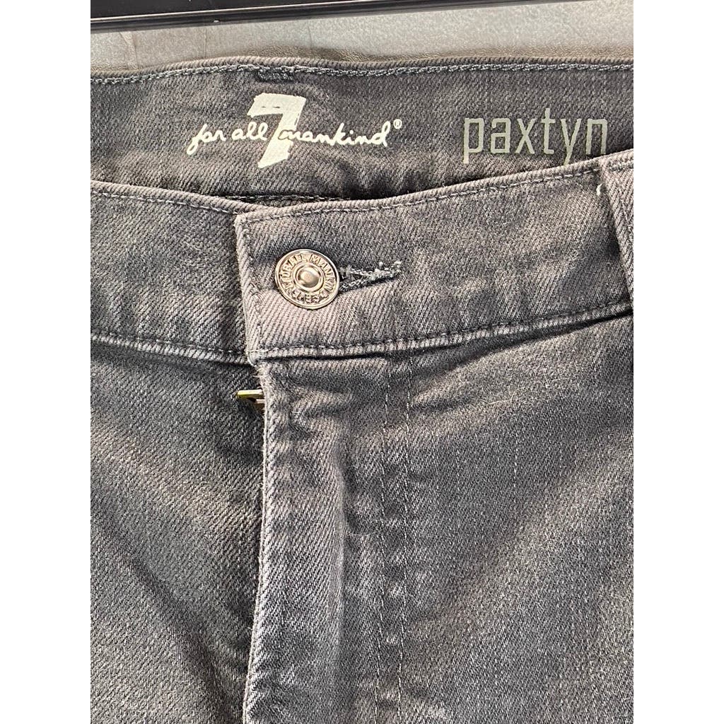 7 FOR ALL MANKIND Men's Black Paxtyn Skinny-Fit Denim Jeans SZ 36