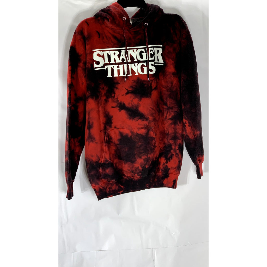 PORT & COMPANY Men's Red-Black Tie-Dye Stranger Things Graphic Hoodie SZ S