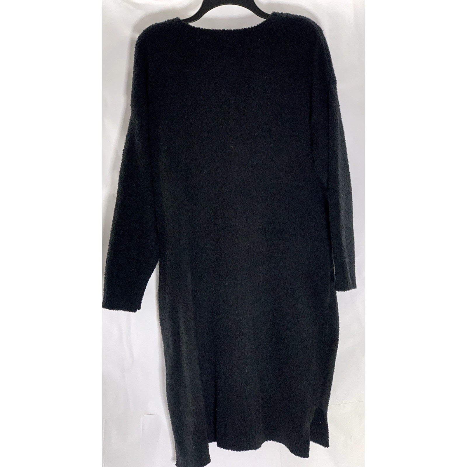 JESSICA SIMPSON Women's Black Cozy Knit Crewneck Long Sleeve Knee Dress SZ XL