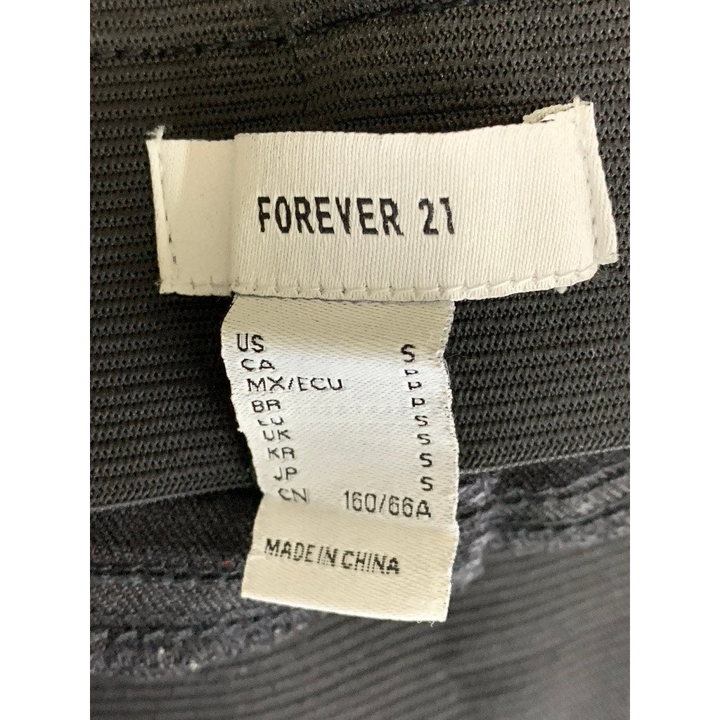 FOREVER 21 Women's Black Solid Elastic Waist Pull-On Flare Denim Jeans SZ S