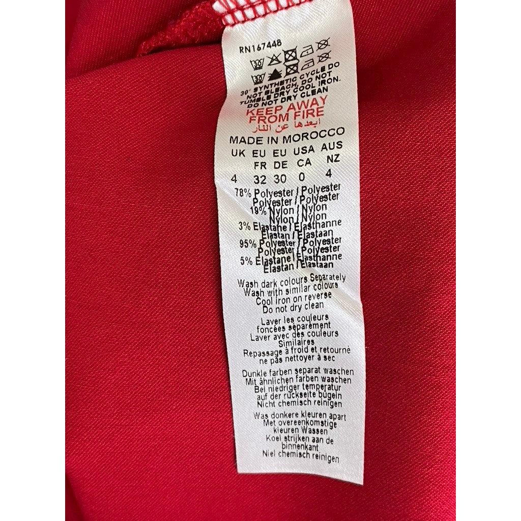 PRETTYLITTLETHING Women's Red Ruched Strapless Bodycon Mini Dress SZ 0