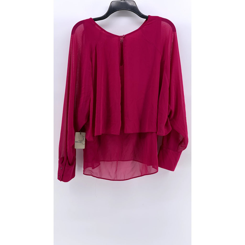 BELLE SKY Women's Spanish Rose Tiered Long Sleeve Top SZ XL
