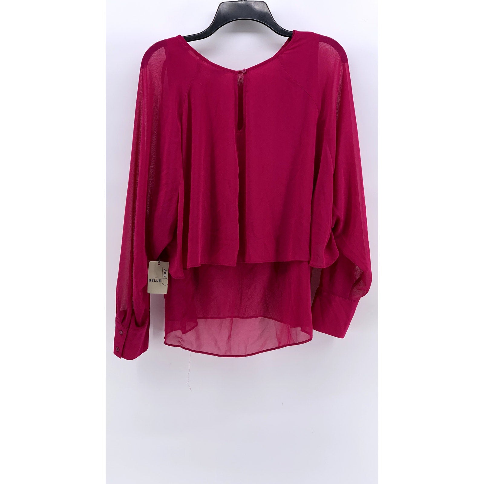 BELLE SKY Women's Spanish Rose Tiered Long Sleeve Top SZ XL
