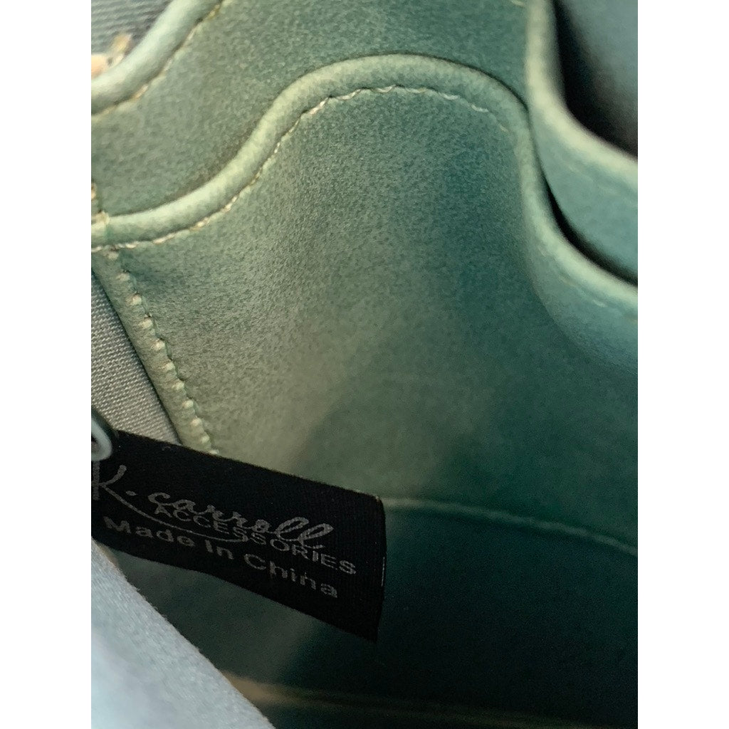 K.CARROLL ACCESSORIES Women's Teal Faux Leather Small Card Bag SZ OS