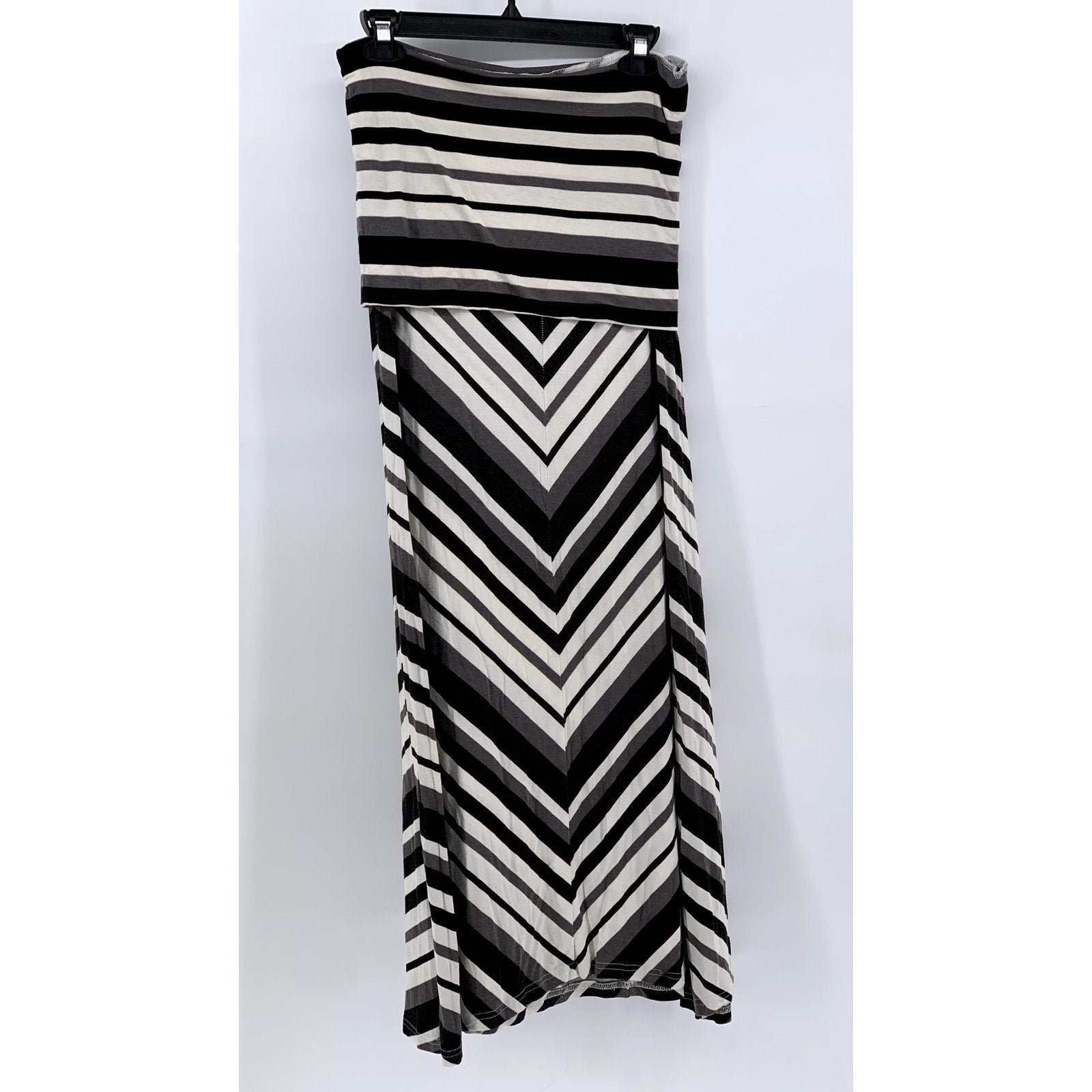 I JEANS By BUFFALO Women's Black-Cream Striped Maxi Skirt SZ L