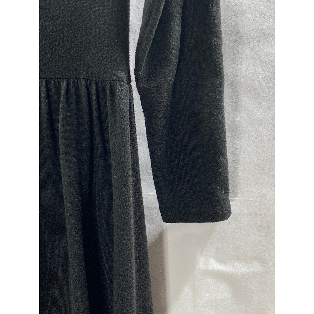 LINEAR BY RACHEL RISS Women's Black Crewneck Long Sleeve Maxi Dress SZ XS/S