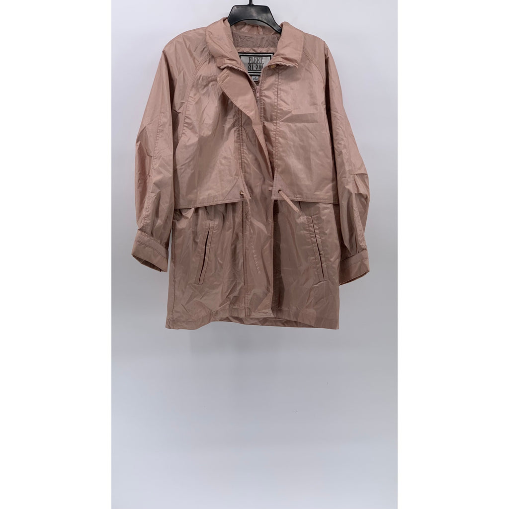 FLEET STREET Women's Vintage Light Pink Zip-Up Layered Utility Jacket SZ S