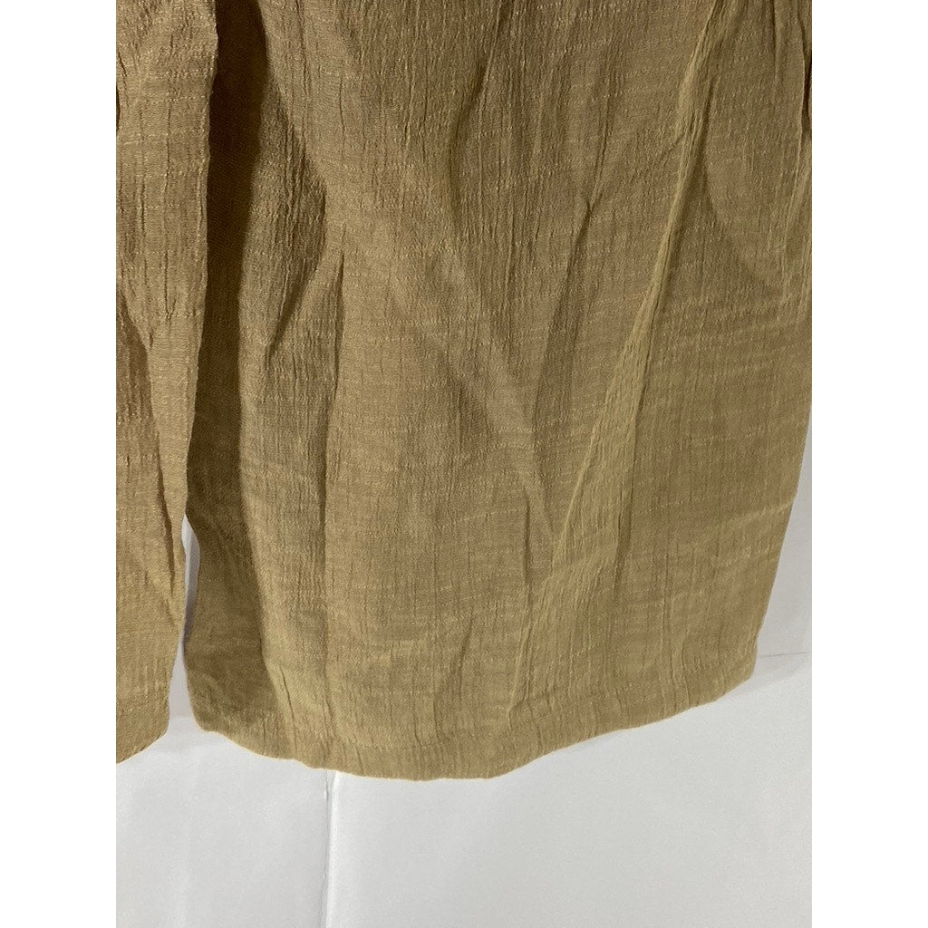 BEACH BREAK Women's Tan Lightweight Drawstring Pull-On Pants SZ M
