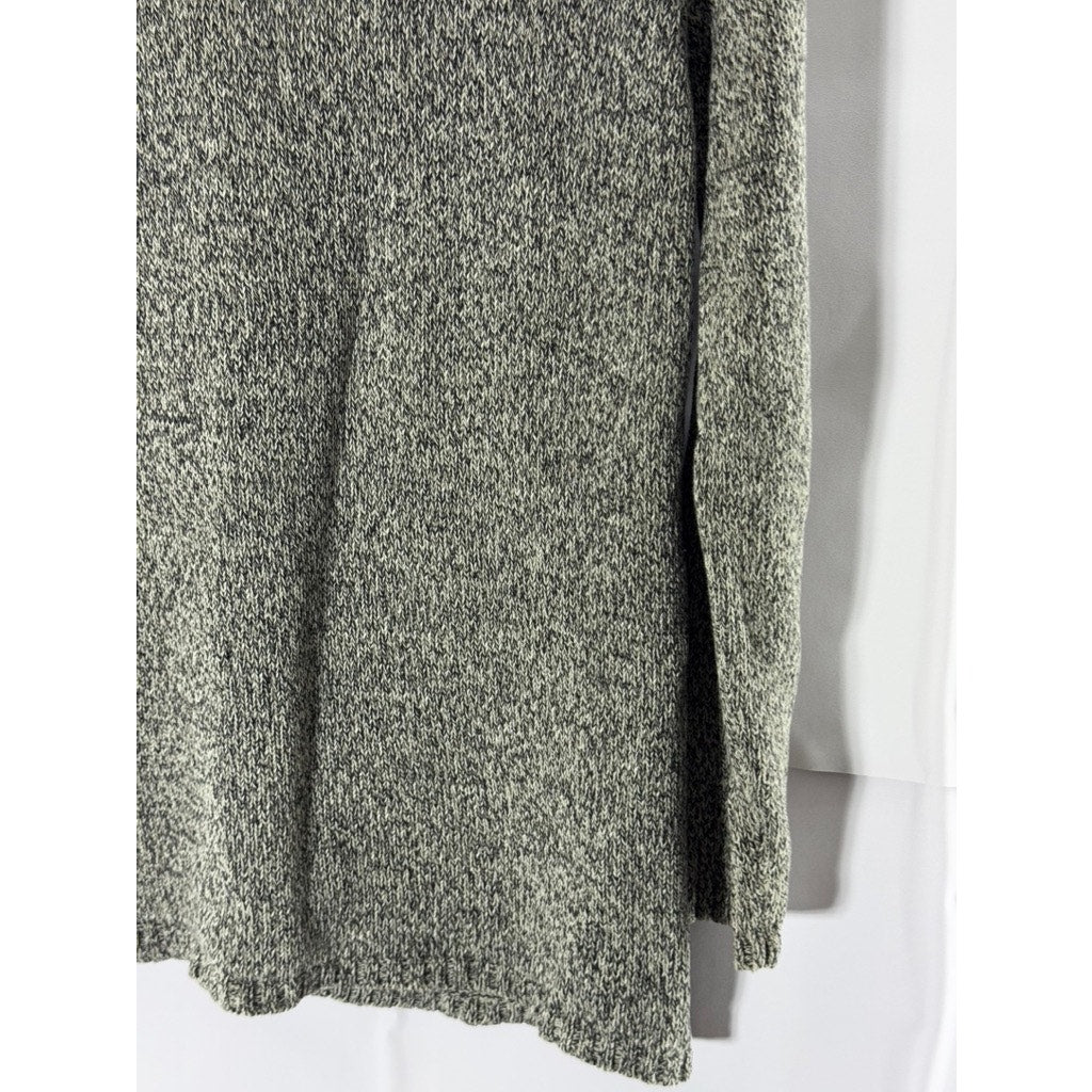JEANNE PIERRE Women's Gray Marled Knit Notch Collar Button-Up Cardigan SZ M