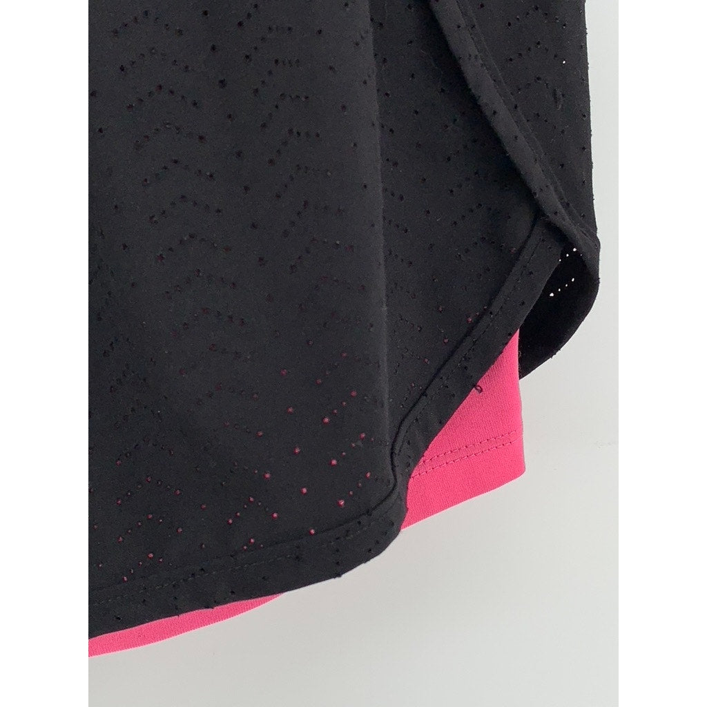 RBX Performance Women's Black-Pink Mesh Active Shorts SZ S