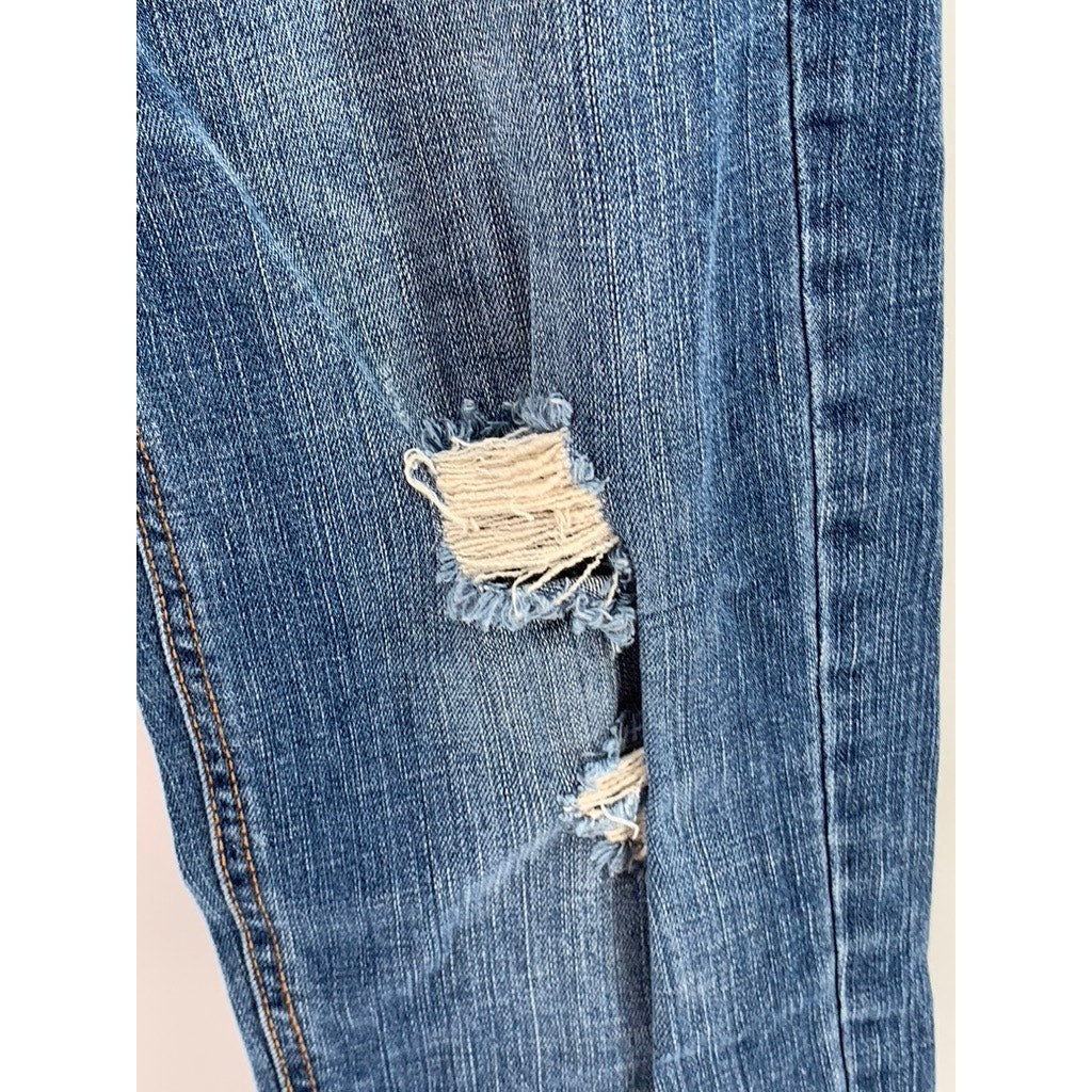 MOSSIMO Women's Dark Blue Denim Distressed Skinny Boyfriend Jeans SZ 6