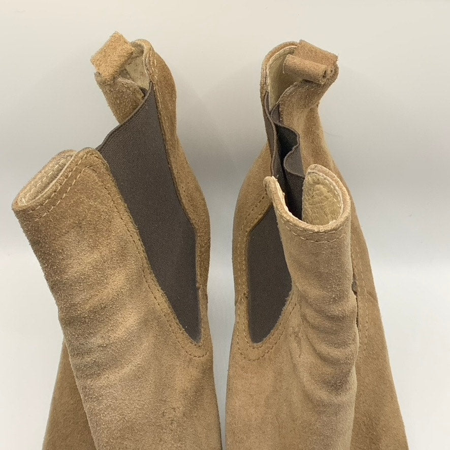 UNBRANDED Women's Brown Suede Round Toe Block Heel Ankle Bootie SZ 40 US 9