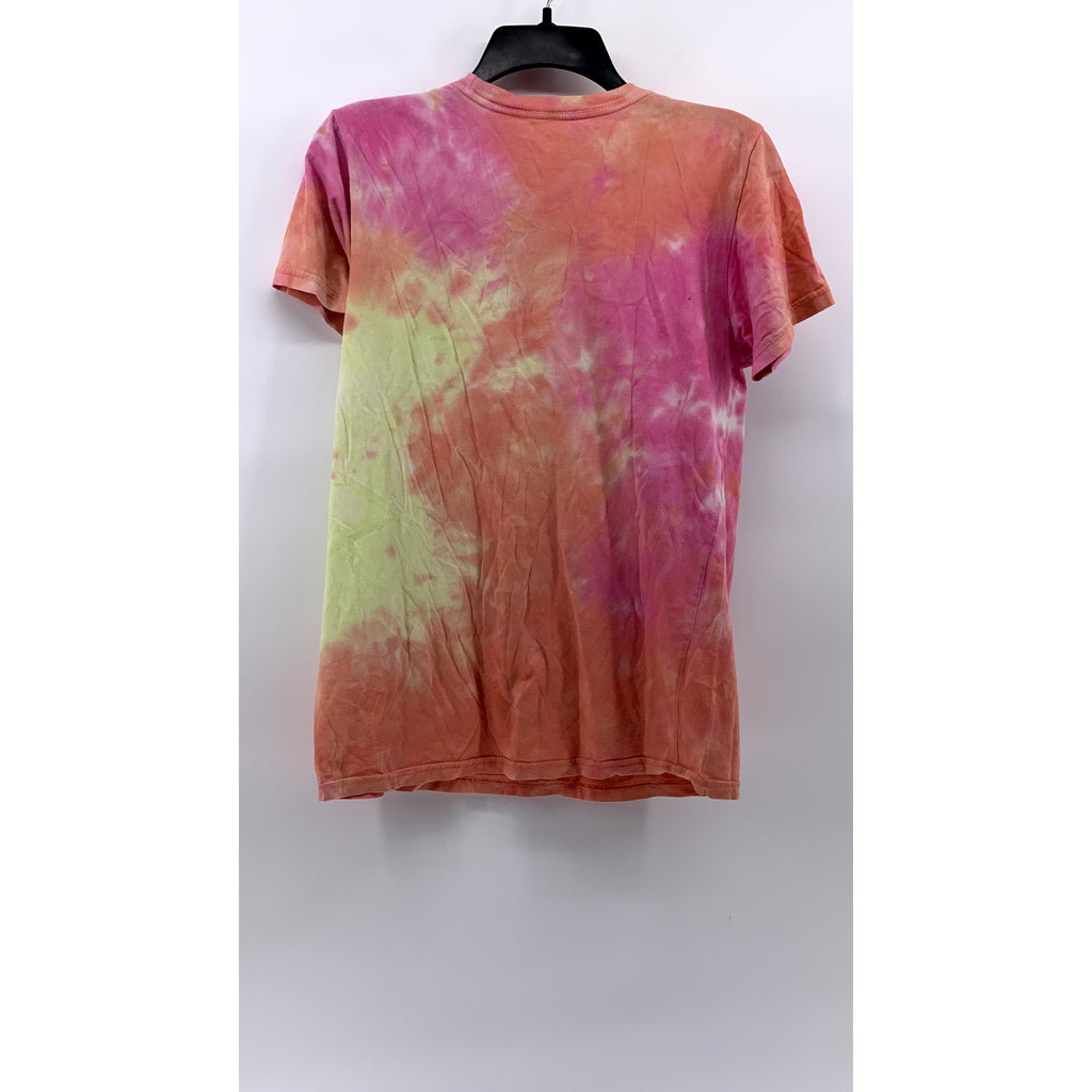 KEITH HARRING Women's Orange-Pink Tie-Dye Graphic T-Shirt SZ XS
