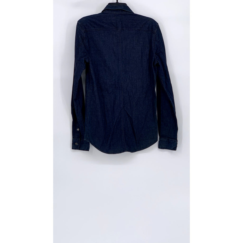 CALVIN KLEIN JEANS Men’s Navy Blue Denim Button-Up Long Sleeve Shirt SZ S