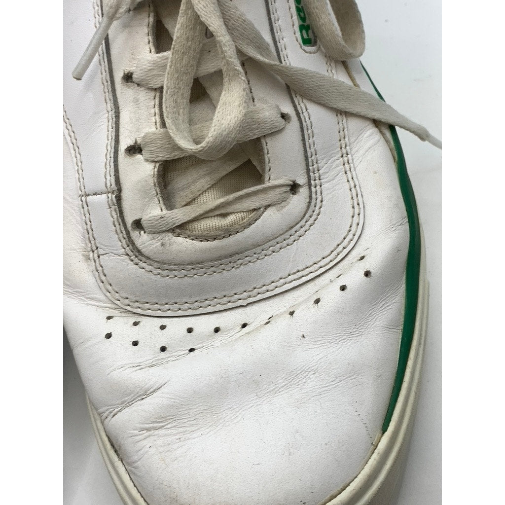 REEBOK Men's White-Green Court Lace-Up Sneakers SZ 10.5