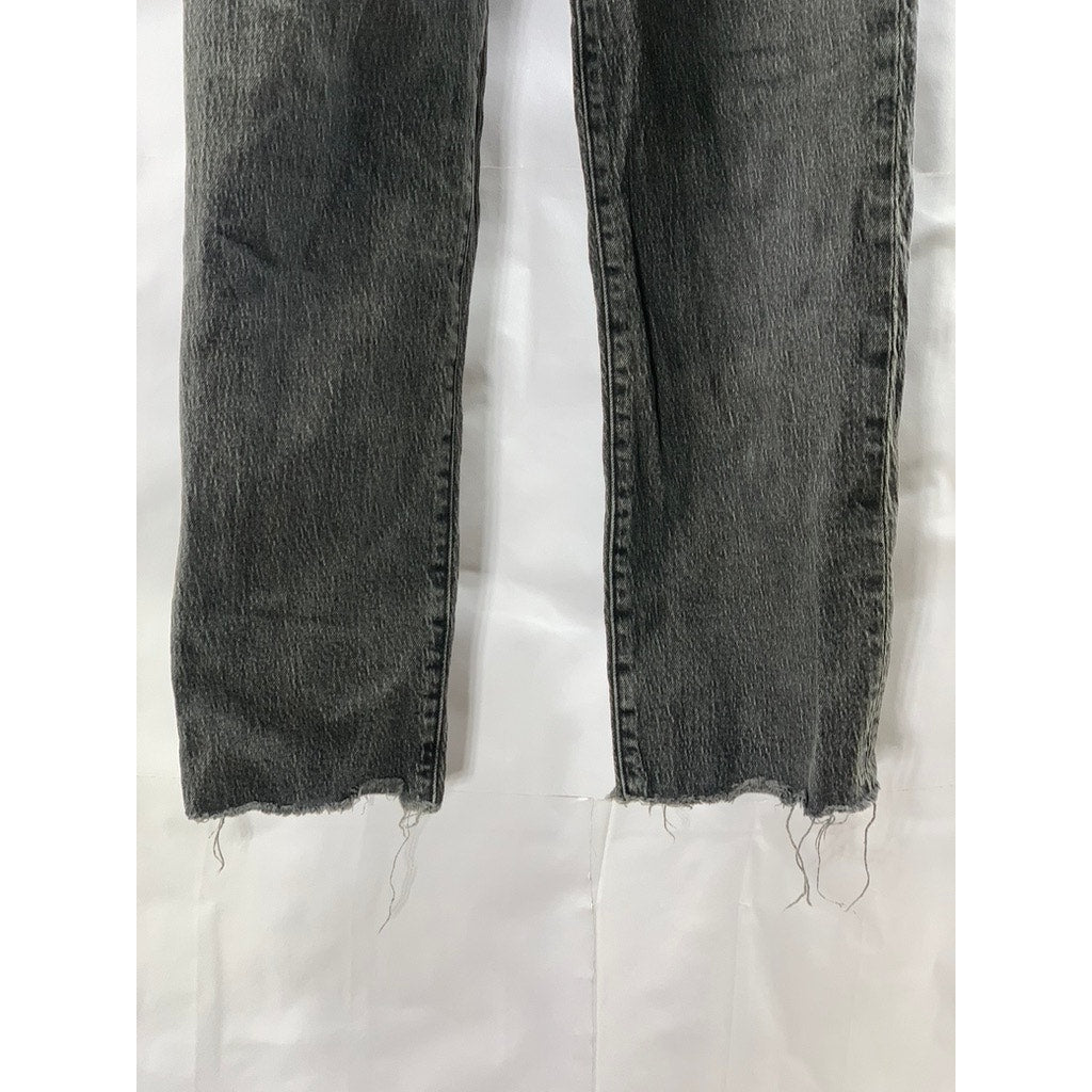 MADEWELL Women's Washed Black Denim The Perfect Vintage Straight Jean SZ 23