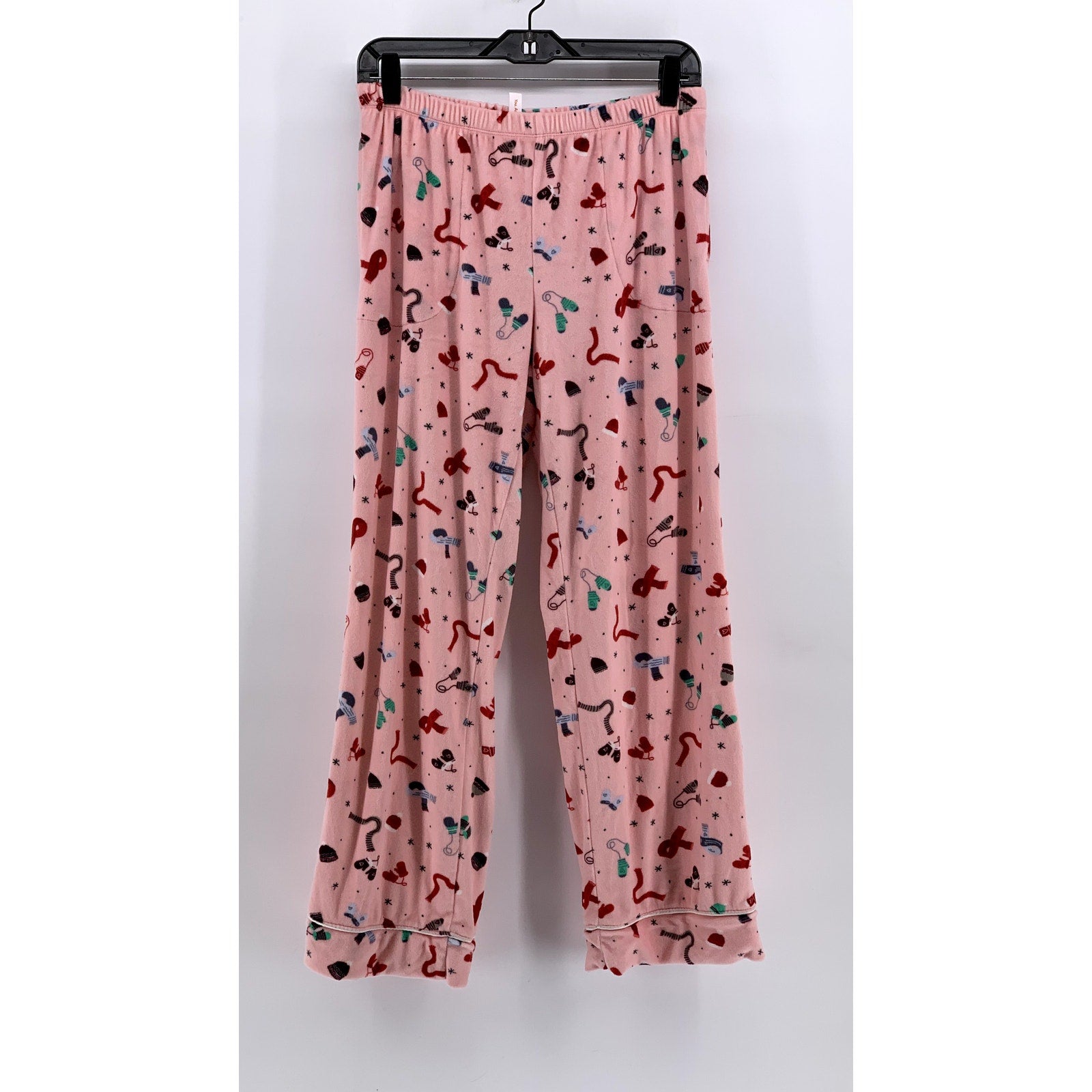 JOYSPUN Women's Pink Christmas Print Fleece Pajama Pants SZ S