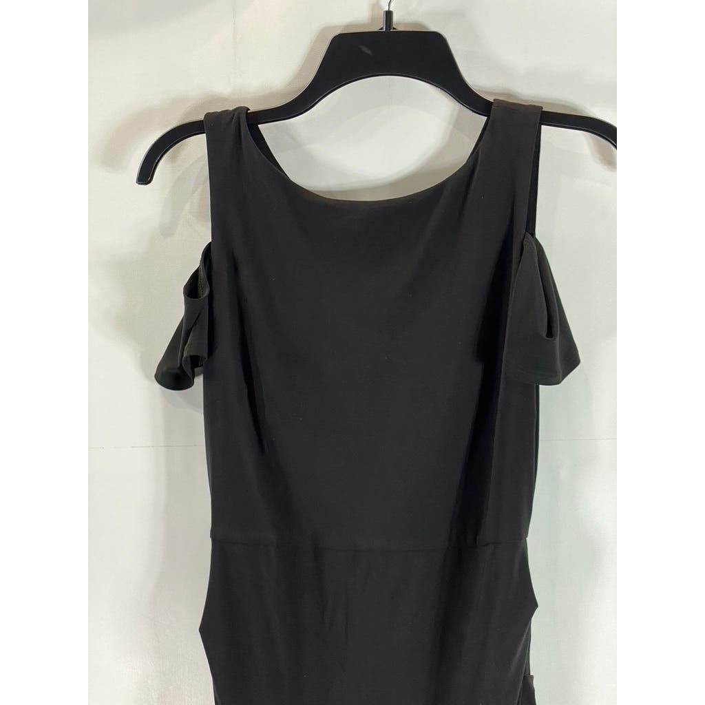 LAUNDRY BY SHELLI SEGAL Women's Black Cutout Shoulder Knee Length Dress SZ 0