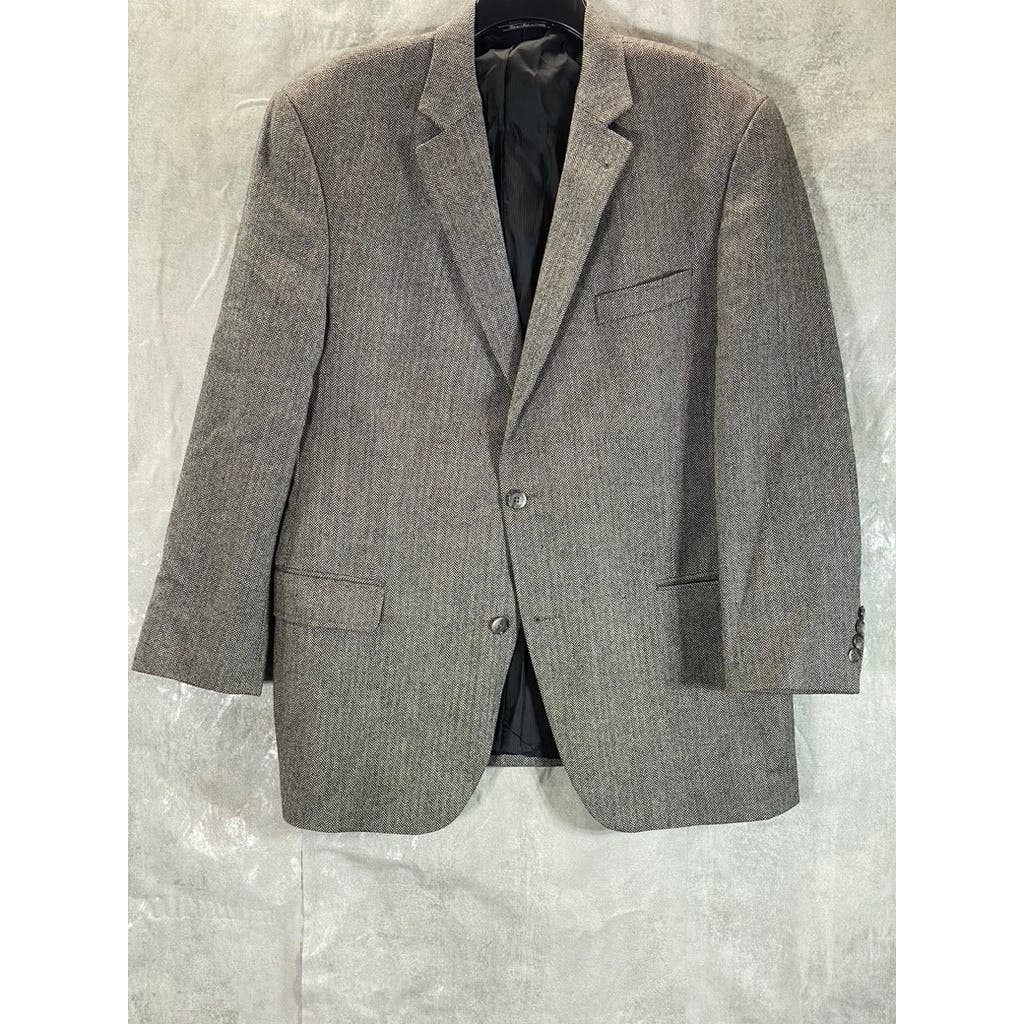 JACK VICTOR COLLECTION Men's Gray Muirwood Wool Two-Button Suit Jacket SZ 46R