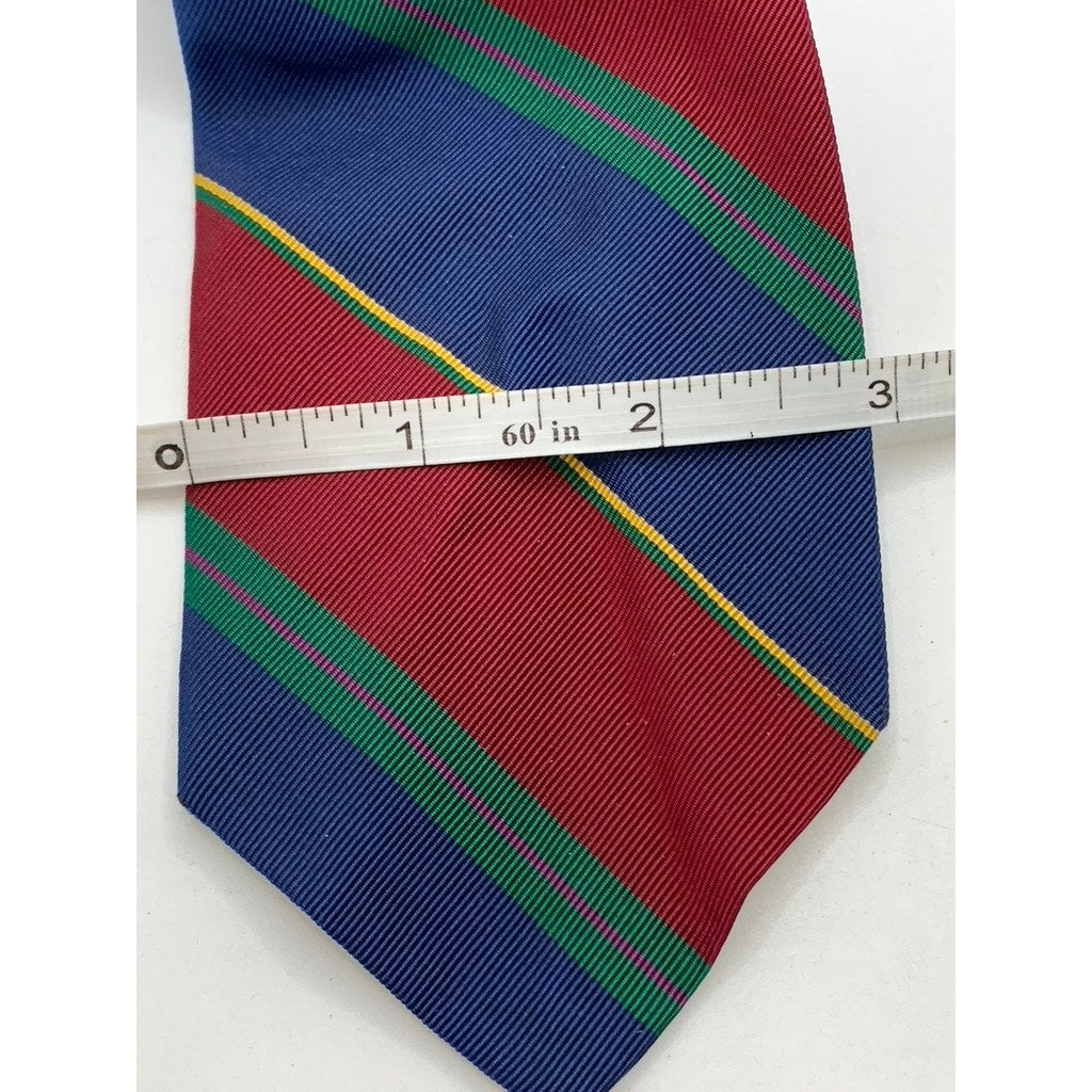 POLO BY RALPH LAUREN Men's Blue-Red-Green Striped Silk-Blend Tie SZ OS