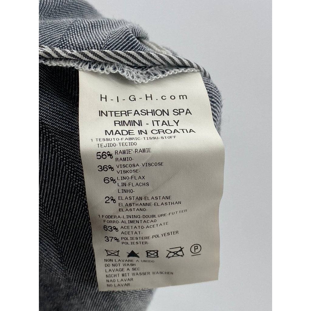 HIGH USE Women's Dark Gray Striped Two-Button Tie-Back Long Sleeve Blazer SZ 30