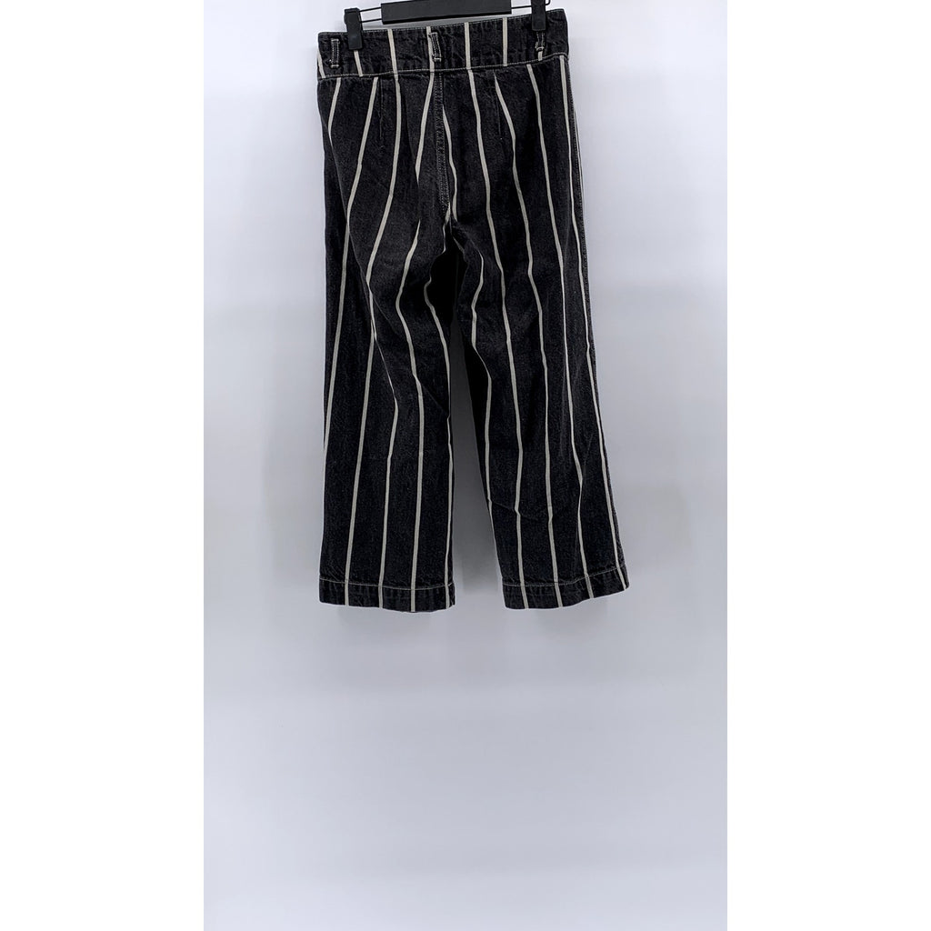 BDG By URBAN OUTFITTERS Women's Black-White Striped Denim Wide Leg Jeans SZ 26