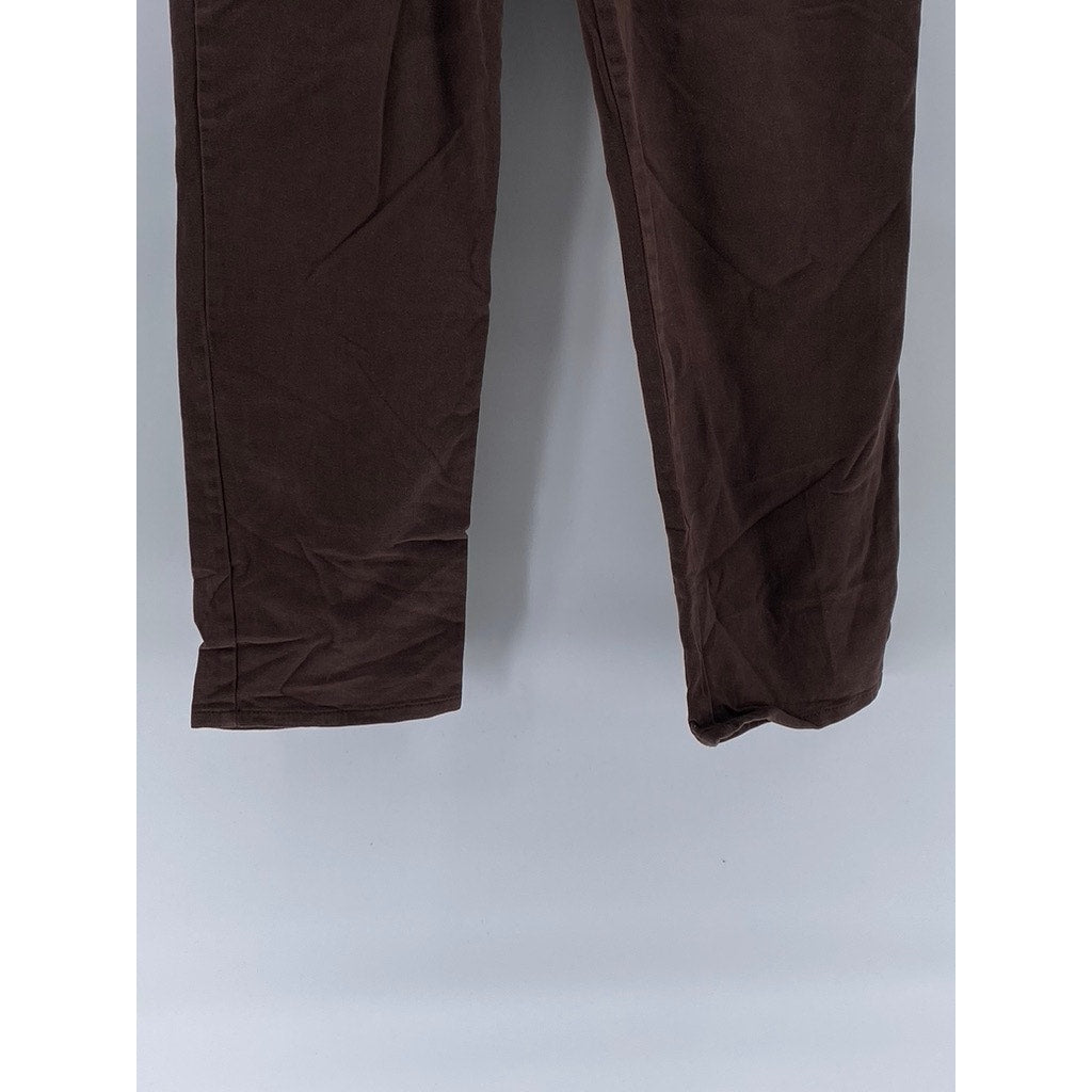 GLORIA VANDERBILT Women's Brown Straight-Leg Short-Length Pants SZ 12