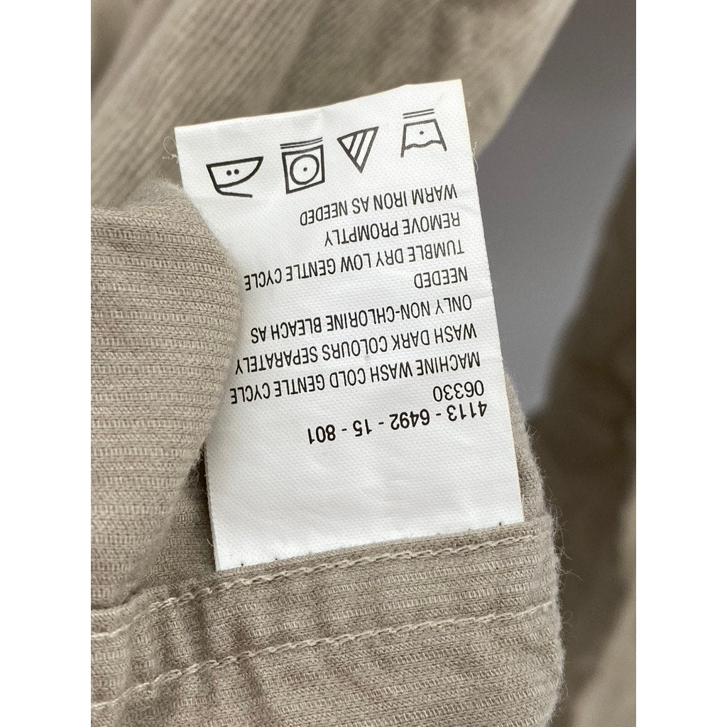 HAGGAR GENERATIONS Men's Beige Button Down SZ(LG)