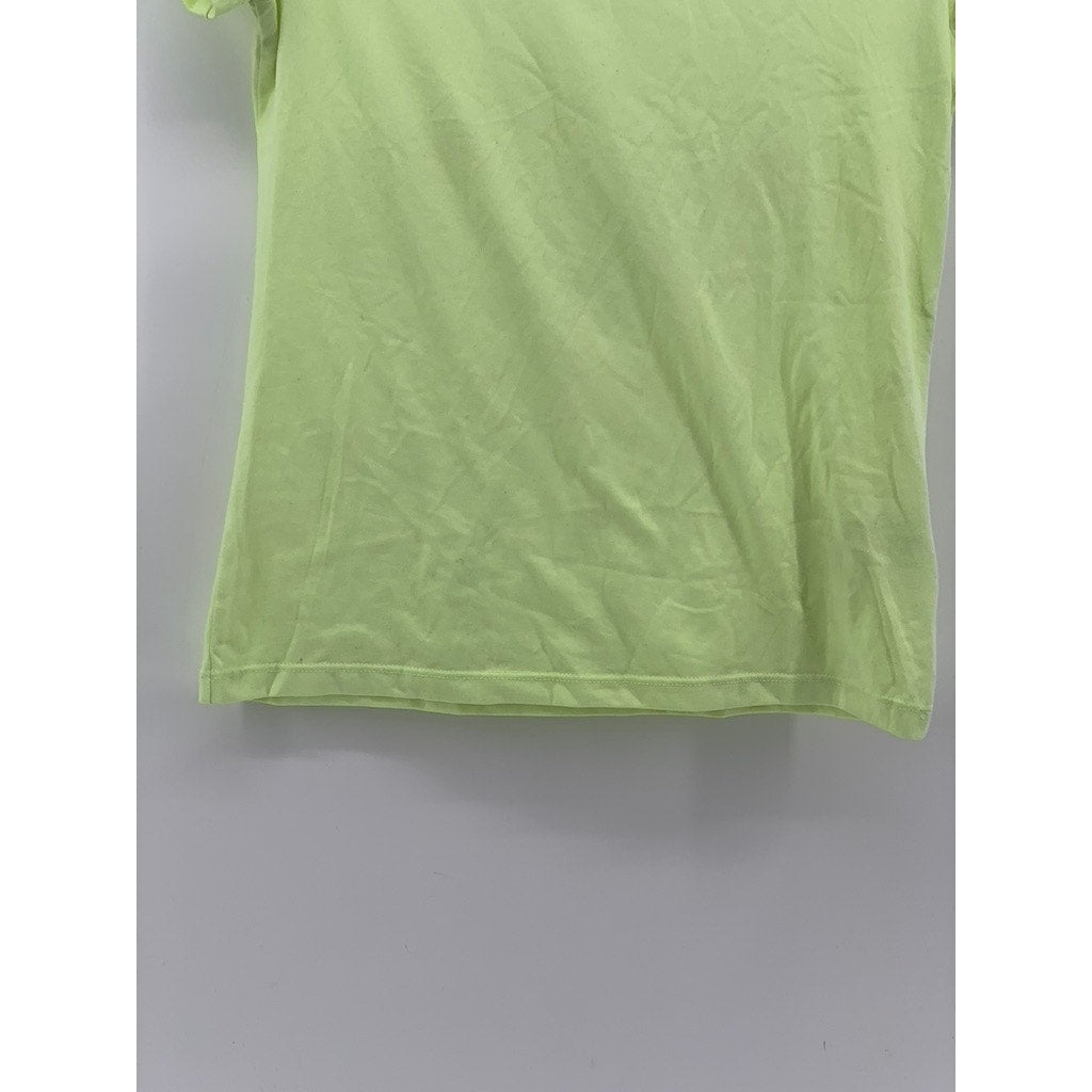 NIKE Women's Lime Green Dri-Fit Crewneck Short Sleeve Active Top SZ S