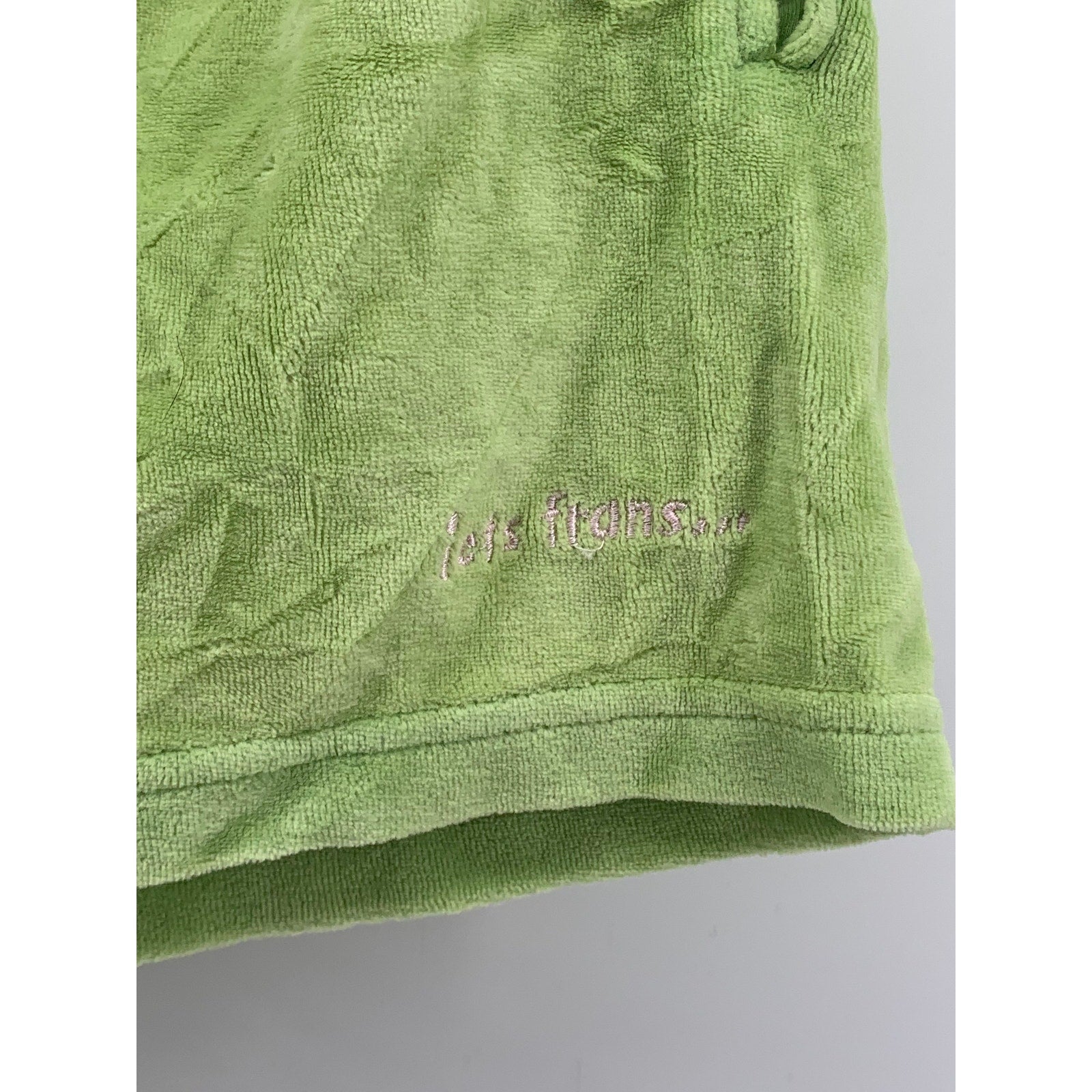 IETS FRANS Women's Green Velour Drawstring Pull-On Shorts SZ M